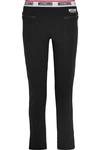 MOSCHINO COTTON-BLEND AND FLEECE TRACK PANTS