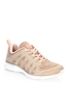 Apl Athletic Propulsion Labs Techloom Pro Metallic Mesh Sneakers In Rose Gold/parchment