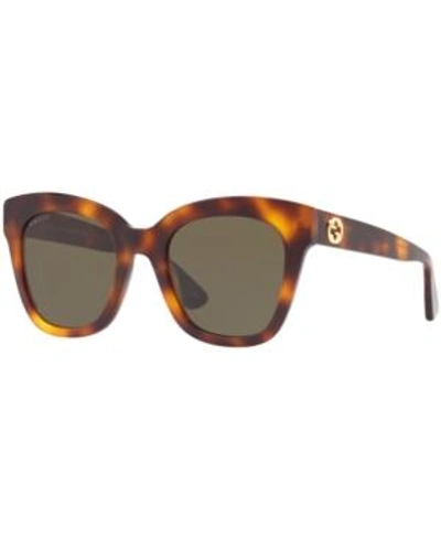 Gucci 50mm Cat Eye Sunglasses - Havana/ Brown In Tortoise/brown