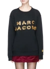 Marc Jacobs Beaded Logo Crewneck Sweatshirt In Black
