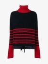 MONCLER MONCLER HIGH-NECK STRIPED KNITTED JUMPER,92915009487G12394042