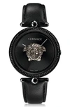 VERSACE PALAZZO EMPIRE LEATHER STRAP WATCH, 39MM,VCO050017