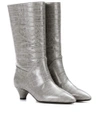 MARNI EMBOSSED LEATHER BOOTS,P00270505
