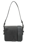 Off-white Binder Clip Patent Leather Shoulder Bag In Black