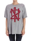 N°21 Printed Oversized T-shirt In Grey - Red