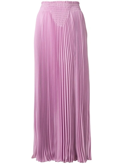 Valentino 褶裥真丝半身裙 In Pink