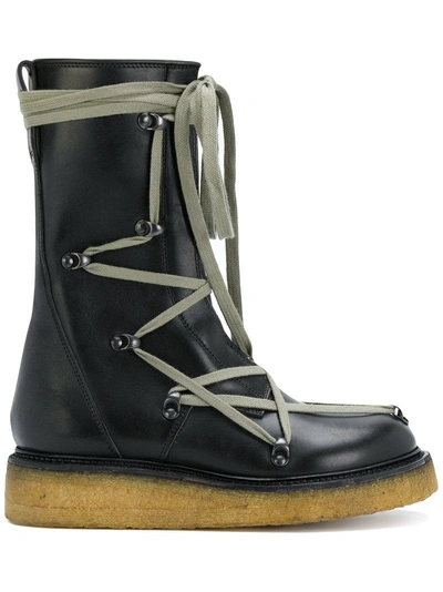 Rick owens lace up creeper boots sale