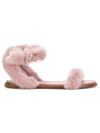 Valentino Garavani Mink Fur Ankle-strap Sandals In Pink