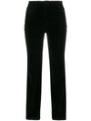 DOLCE & GABBANA DOLCE & GABBANA MID-RISE SKINNY VELVET TROUSERS - BLACK,FTAQ1TFUWBN12363937