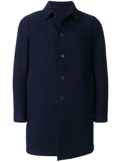 Harris Wharf London Long Sleeved Buttoned Coat In Blue