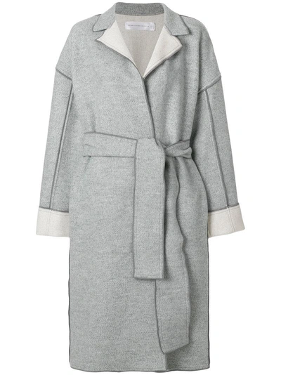 Victoria Victoria Beckham Wool Coat With Belt In Grey