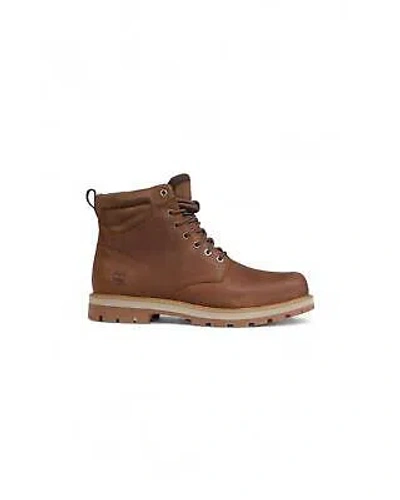 Pre-owned Timberland Brown Plain Lace-up Boots With Rubber Sole -size 46 In Braun