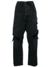 BEN TAVERNITI UNRAVEL PROJECT ripped wide leg jeans,UWCE016F17110008140012415664