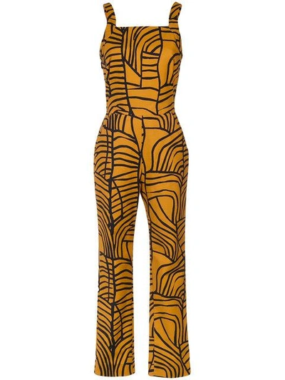 Andrea Marques Printed Jumpsuit - Orange