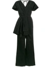 ROSIE ASSOULIN V NECK DRAPED MOIRE JUMPSUIT,F17MU1WA00512371541