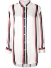 ASCENO bold stripe sleep shirt,AO07P1RD12321981