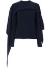 JW ANDERSON JW ANDERSON LAYERED CAPE STYLE SWEATER - BLUE,KW16WP1712360608