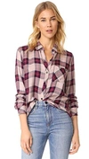 Rails Hunter Plaid Button Down Shirt In Sand/navy/port
