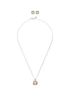 JOHN HARDY Diamond 18k yellow gold square earring and necklace gift set