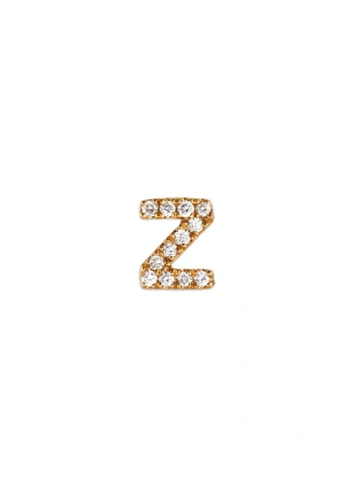 Loquet London Diamond 18k Yellow Gold Letter Charm - Z In Metallic