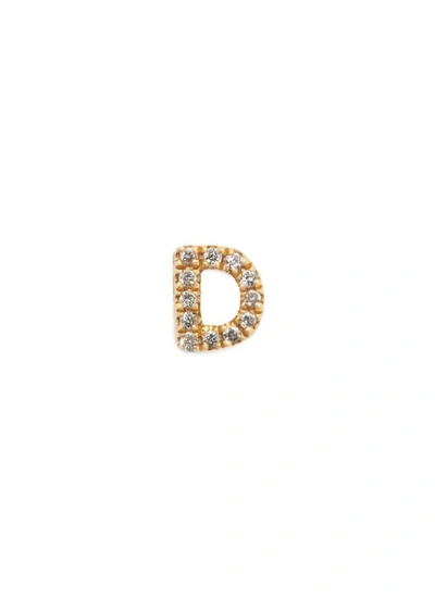 Loquet London Diamond 18k Yellow Gold Letter Charm - D In Metallic