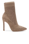 GIANVITO ROSSI GIANVITO ROSSI BOUCLE KNIT KATIE ANKLE BOOTIES IN BROWN,G70312 15RIC KIB