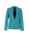 VERSACE VERSACE COLLECTION WOMAN SUIT JACKET TURQUOISE SIZE 12 POLYESTER, ELASTANE,49237370VB 4