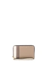 MARC JACOBS SAFFIANO COLORBLOCK ZIP PHONE WRISTLET IN TAUPE.,M0012048