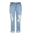 Hudson Riley Distressed Straight-leg Jeans In Push 'n' Shove In Stargazing