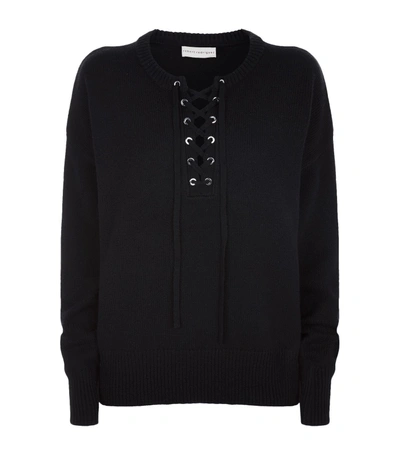 Robert Rodriguez Lace-up Merino Wool & Cashmere Jumper In Black