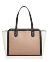 IVANKA TRUMP SOHO TOP ZIP COLOR BLOCK LEATHER TOTE,IT3003-232