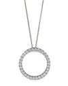 ROBERTO COIN 18K WHITE GOLD AND DIAMOND LARGE CIRCLE NECKLACE, 16,001780AWCHX0