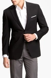 Canali Classic Fit Solid Wool Blazer In Black