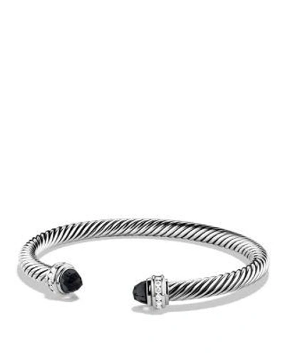 David Yurman Cable Classics Bracelet With Hampton Blue Topaz And Diamonds In Silver