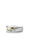 David Yurman X Crossover Ring In Silver With 18k Gold, 6mm