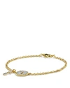 DAVID YURMAN CABLE COLLECTIBLES PAVE LOCK & KEY CHARM BRACELET WITH DIAMONDS IN GOLD,B12213D88ADI