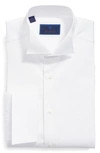 David Donahue Regular Fit French Cuff Tuxedo Shirt In White