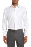 David Donahue Trim Fit Royal Oxford Dress Shirt In White