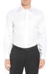 David Donahue Dobby Weave French Cuff Trim Fit Formal Shirt In White