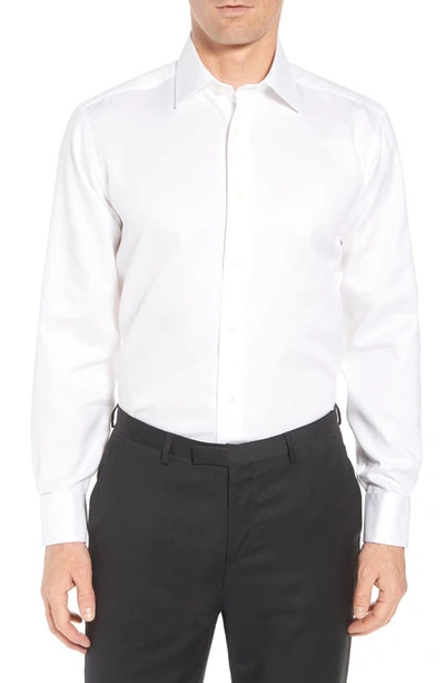 DAVID DONAHUE HORIZONTAL TWILL REGULAR FIT TUXEDO SHIRT,FS3810110