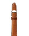 Michele 20mm Extra Long Leather Watch Strap In Saddle