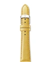 Michele 16mm Metallic Saffiano Leather Strap, Gold In Gold