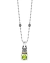 LAGOS 18K GOLD AND STERLING SILVER CAVIAR COLOR PENDANT NECKLACE WITH GREEN QUARTZ, 16,04-80958-GQML