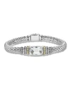 LAGOS 18K GOLD AND STERLING SILVER CAVIAR COLOR BRACELET WITH WHITE TOPAZ,05-81124-FM