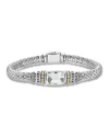 Lagos 18k Gold And Sterling Silver Caviar Color Bracelet With White Topaz In White Topaz
