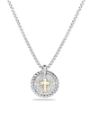 DAVID YURMAN CABLE COLLECTIBLES CROSS CHARM NECKLACE WITH DIAMONDS WITH 18K GOLD,N12657DS8ADI17