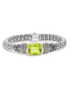 LAGOS 18K GOLD AND STERLING SILVER CAVIAR COLOR BRACELET WITH GREEN QUARTZ,05-81125-GQM