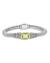 Lagos 18k Gold And Sterling Silver Caviar Color Bracelet With Green Quartz In Green Quartz