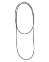 LAGOS 18K GOLD AND HEMATITE SINGLE STRAND CAVIAR ICON STATION NECKLACE, 34,04-10428-N34
