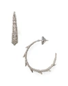 ALEXIS BITTAR SPIKED LATTICE HOOP EARRINGS,AB64E021